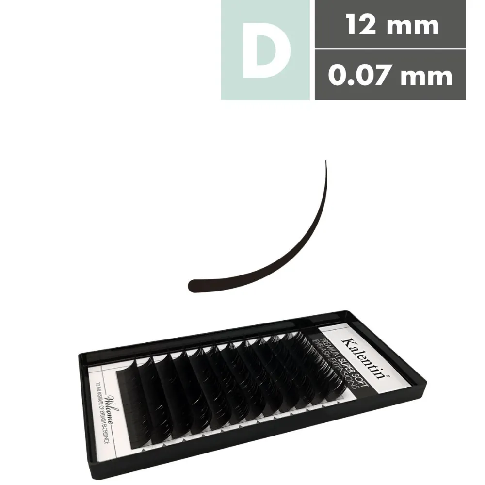 Kalentin Extensiones De Pestañas Clásicas Curva D 0,07 12mm